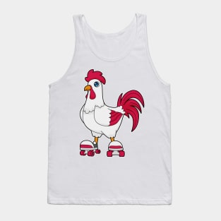 Rooster at Inline skating with Roller skates Tank Top